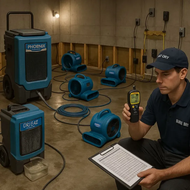 Structural Drying and Dehumidification process in Lyndon, VT